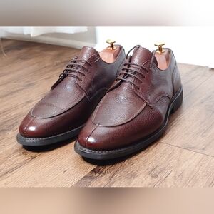 Brooks Brothers Mens 10.5 D Split Toe Brown Leather Oxford Dress Shoes